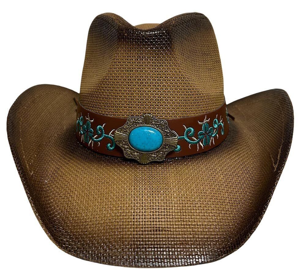 4208 & Western Style Cowboy/Cowgirl Straw Hat Coffee